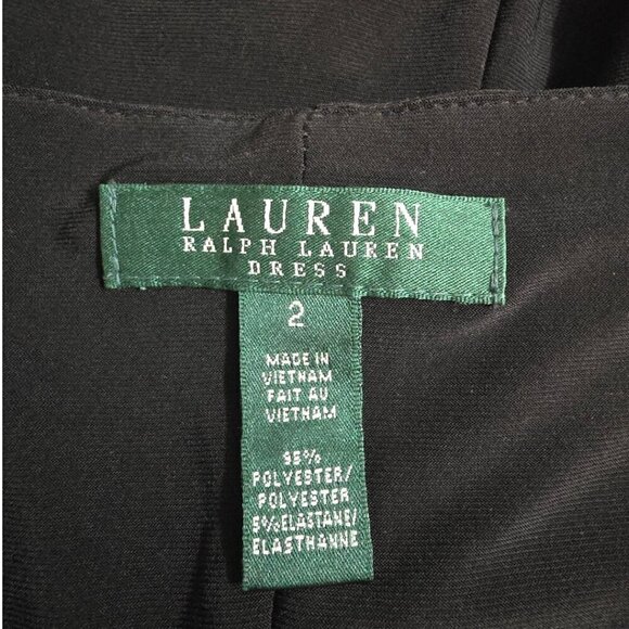 Ralph Lauren Black All Occasions Sleeveless Ruched Sheath Dress Sz 2 - Picture 6 of 8